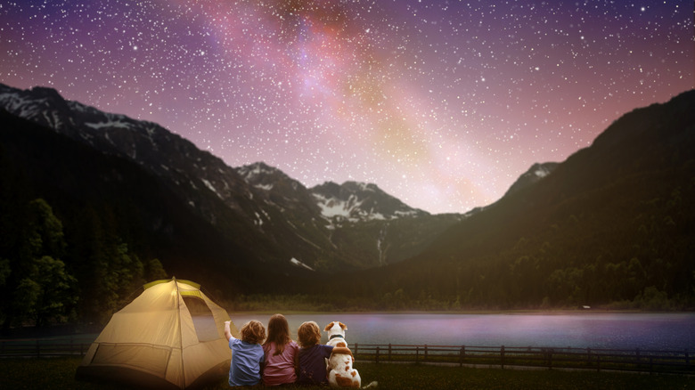 Kids watching the night sky