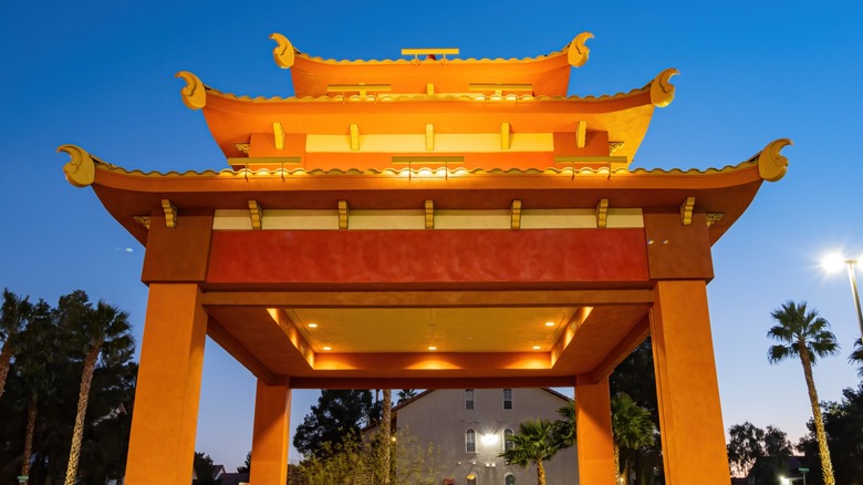 Asian architecture in Las Vegas Chinatown