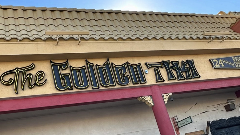 Exterior sign for The Golden Tiki in Chinatown Vegas