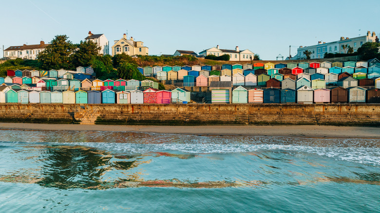 Walton-on-the-Naze with colorful beach huts