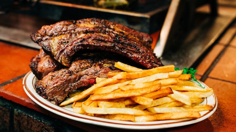 Barbecue ribs and fries from The Hitching Post