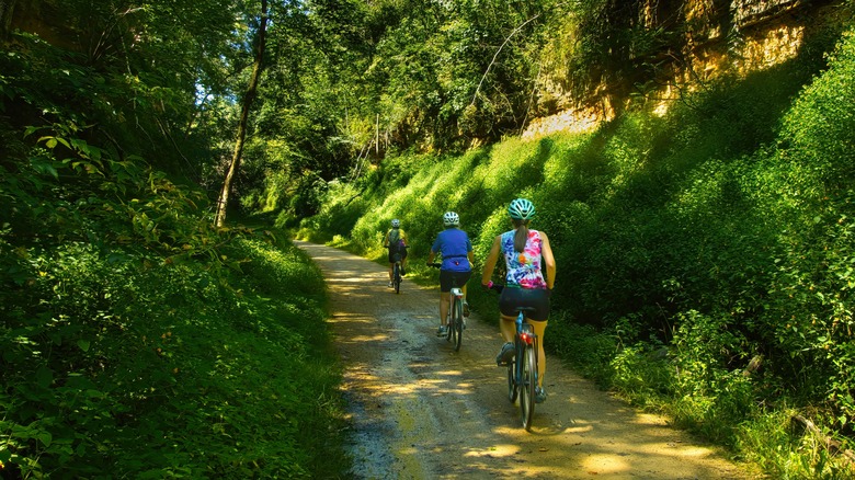 Women cycling on Elroy-Sparta State Trail