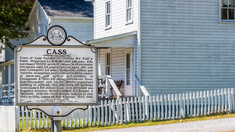 Informational sign in historic Cass