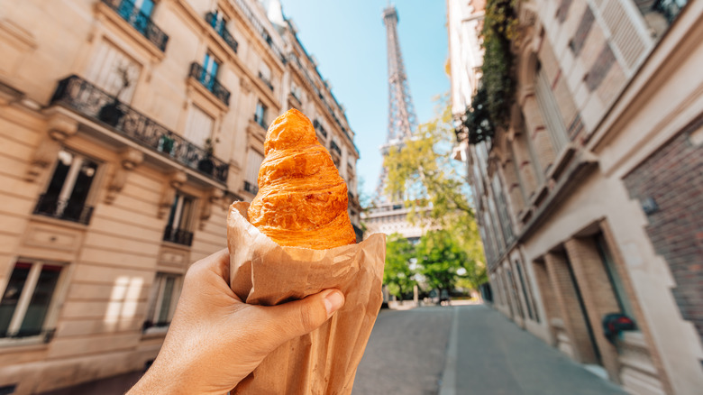 Croissant with Eiffel Tower 