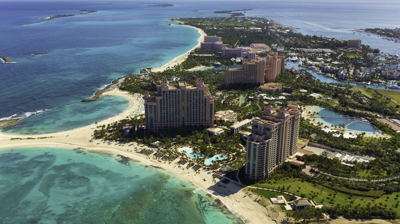 Resort complex in the Bahamas seen from above