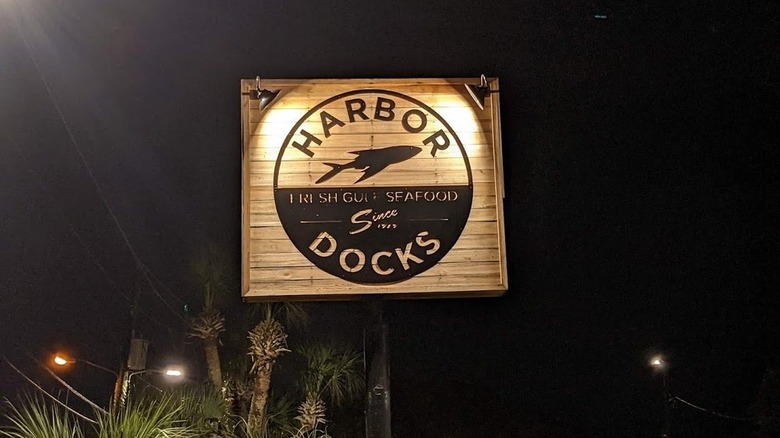 Harbor Docks wooden exterior sign