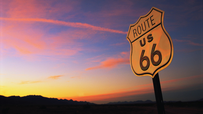 Route 66 at sunset