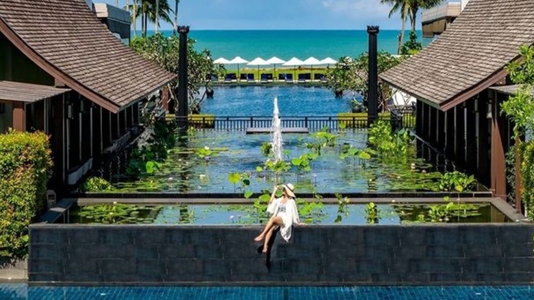 Woman sitting at JW Marriott Khao Lak