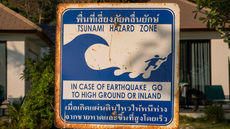 Tsunami warning sign