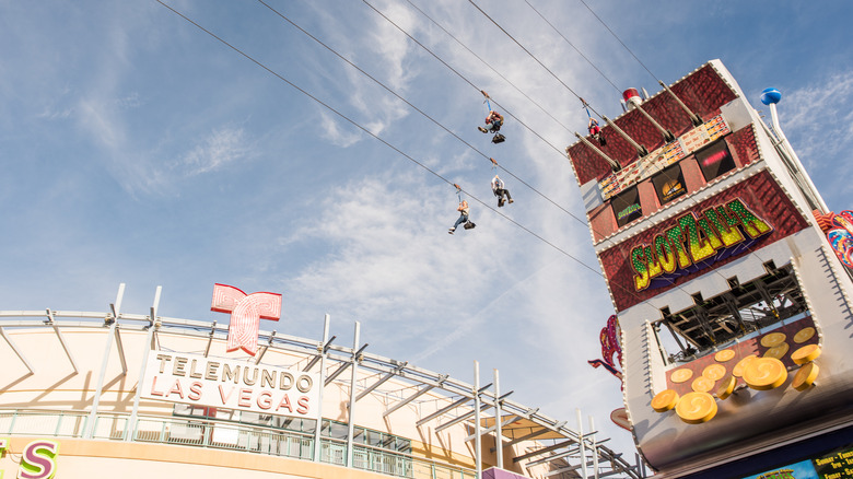 People on Las Vegas zipline