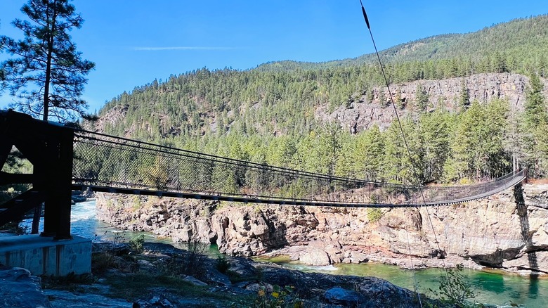 Swinging bridge by Kootenai Falls