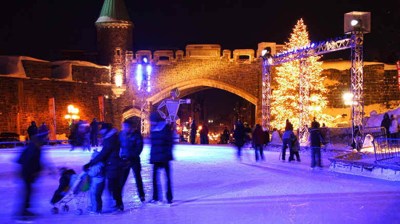 Ice skating at Place d'Youville