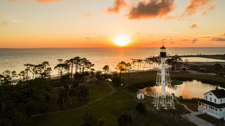 lighthouse at sunset