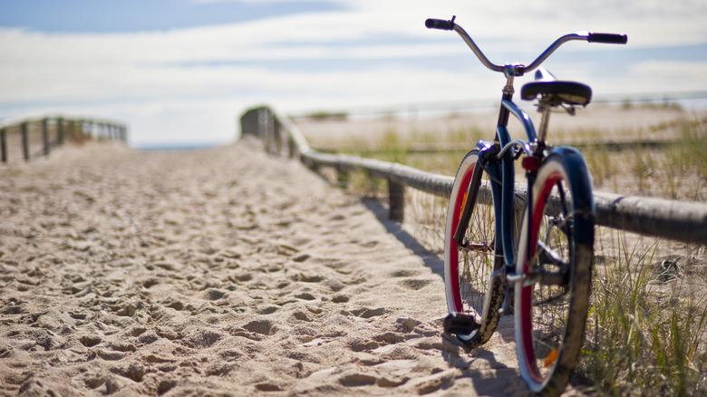 bike on beach path