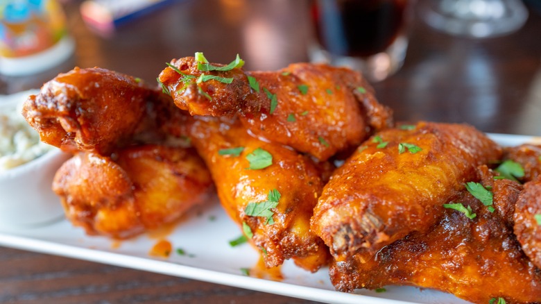 Buffalo chicken wings at the Coop restaurant,