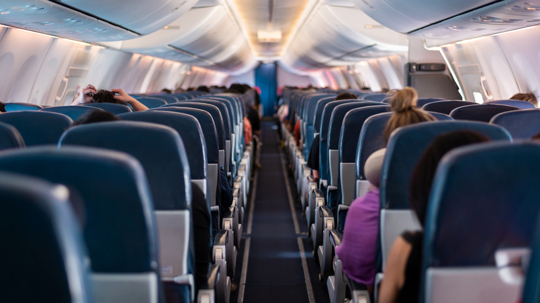 A view of a full economy cabin