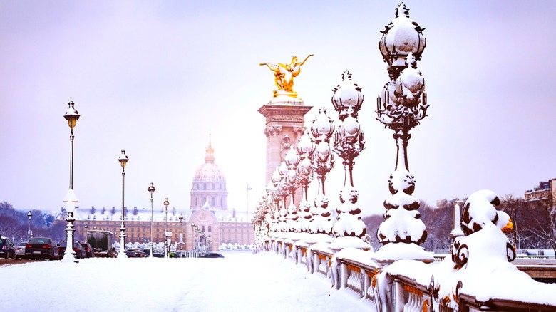 The Dome of Paris covered in snow