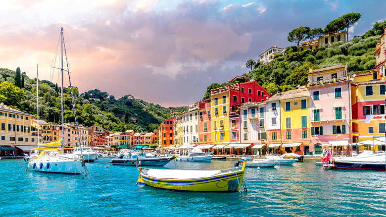 Boats waiting in Cinque Terre marina