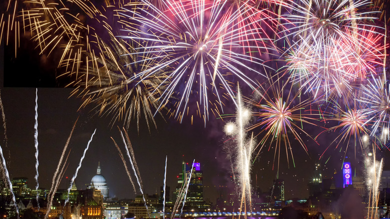 Bonfire Night Fireworks over Millennium Bridge