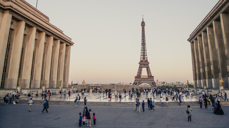 People gathered at Eiffel Tower