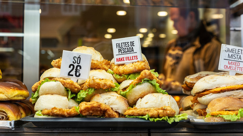 Sandwiches at a Porto bakery