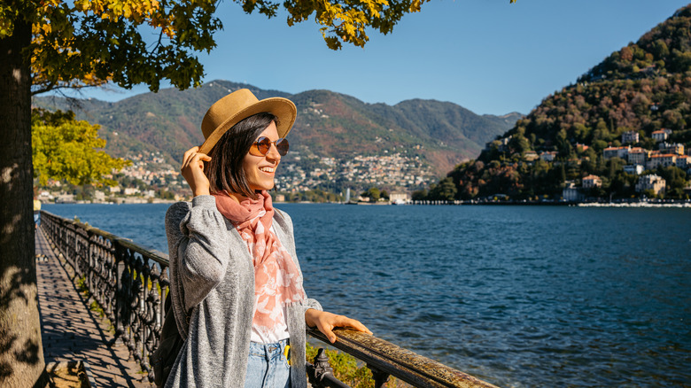 Woman in Lake Como Italy 