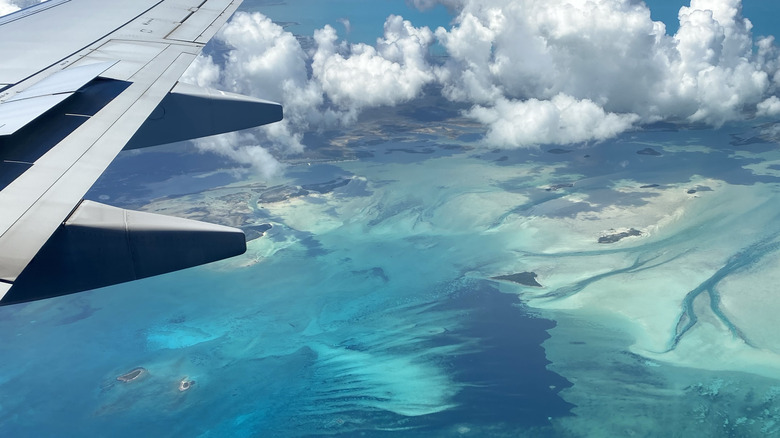 Airplane over the Bahamas