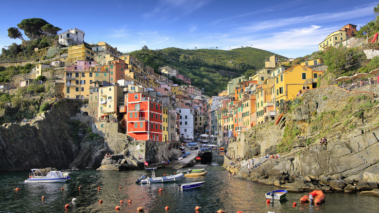 Riomaggiore colorful hilly marina