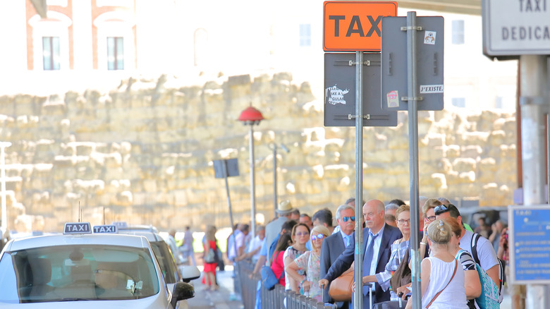 Taxi stand in Rome