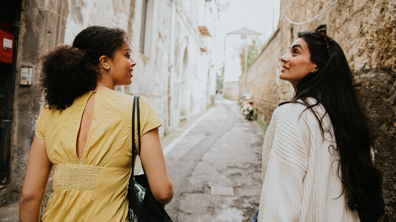 Two women exploring Italy