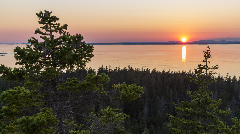 Sunset views from Isle Au Haut in Acadia National Park