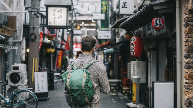 Traveler exploring Osaka, Japan