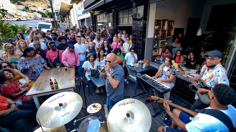 South African wine bar with jazz band