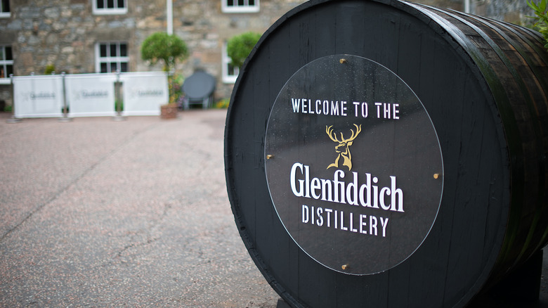 The entrance to the Glenfiddich Distillery in Dufftown, Scotland.