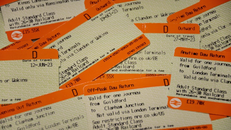 Pile of train tickets