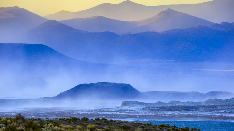 Dust clouds at Mono Lake