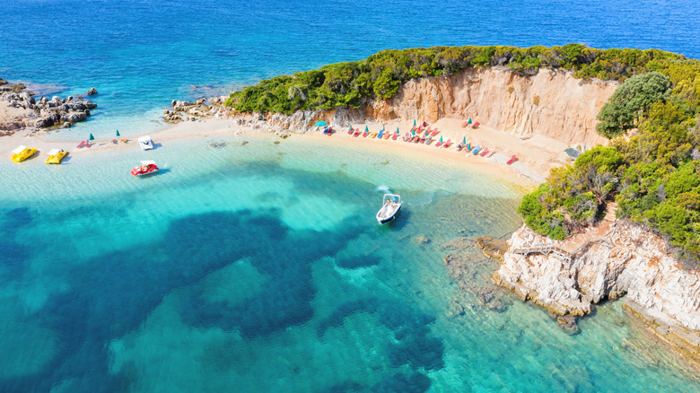 Ksamil beaches and blue sea