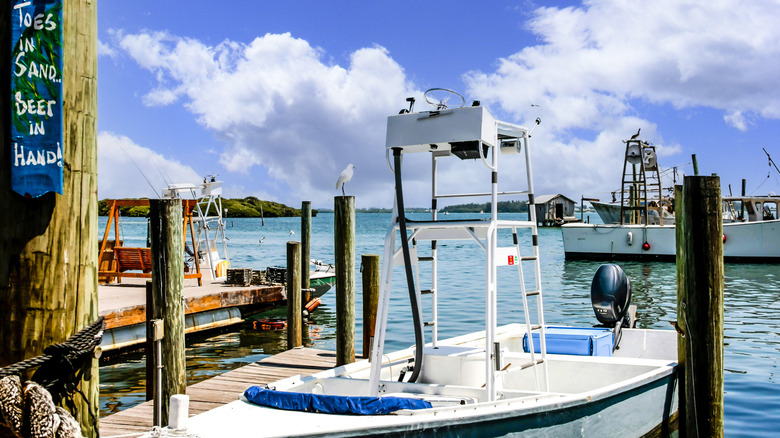 A boat docked at Cortez near Bradenton, Florida