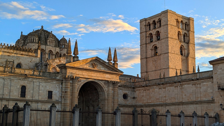 Cathedral of Zamora with Romanesque dome and tower in Spain