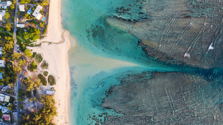 Hermitage Beach from above on Réunion Island