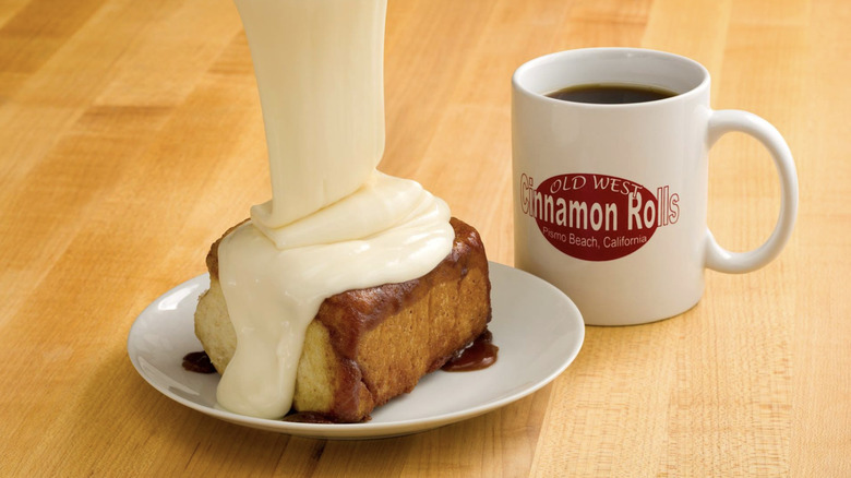 Old West Cinnamon Roll and coffee