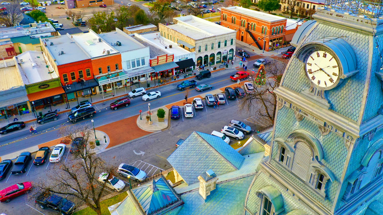 View from the courthouse in Granbury, Texas