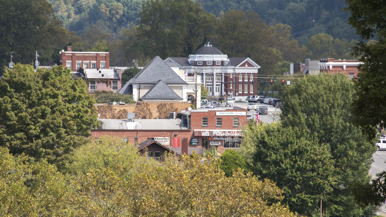 The historic small town of Murphy, North Carolina