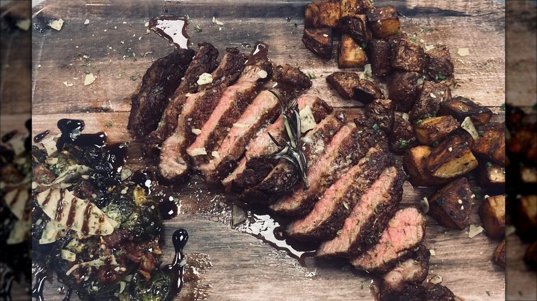 Steak and potatoes from Legends Steakhouse in Murphy