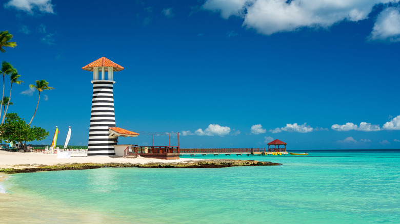 Lighthouse on the beach in Bayahibe, Dominican Republic