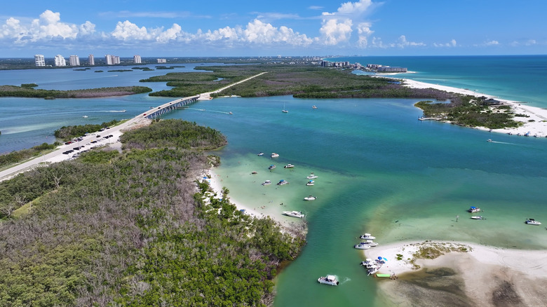 Aerial view of Lover's Key State Park