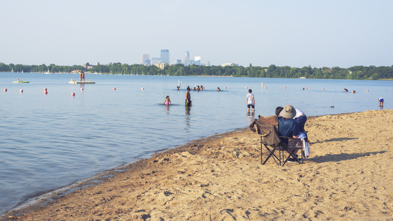 Bde Maka Ska beach in Minneapolis