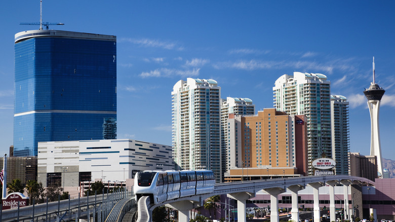 Las Vegas monorail on a sunny day