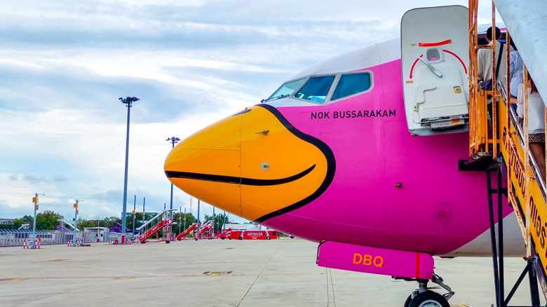 The front of a Nok Air 737 at Chiang Mai Airport