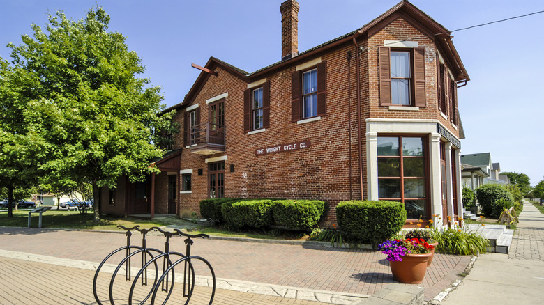 Exterior of the Wright Brothers' bicycle shop in Dayton, Ohio